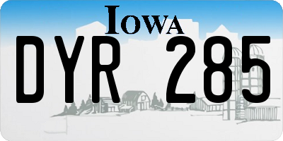 IA license plate DYR285