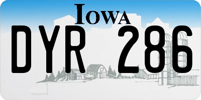 IA license plate DYR286