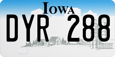 IA license plate DYR288