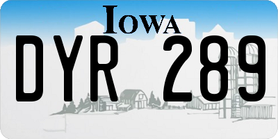 IA license plate DYR289