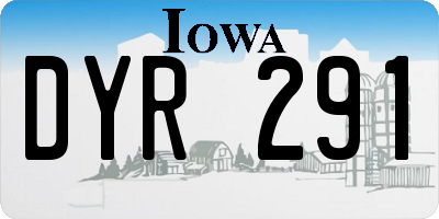 IA license plate DYR291