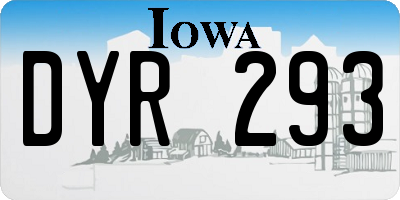 IA license plate DYR293