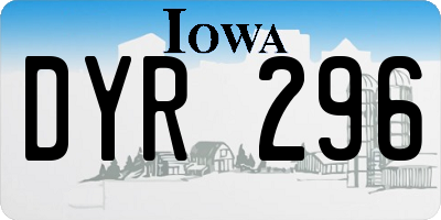 IA license plate DYR296