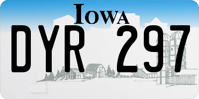 IA license plate DYR297