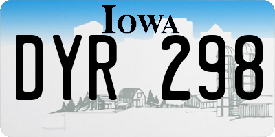 IA license plate DYR298