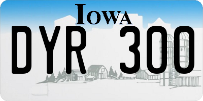 IA license plate DYR300
