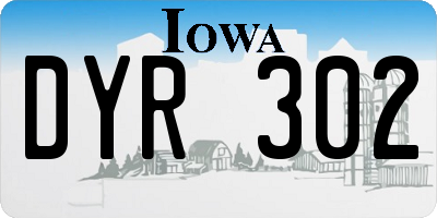 IA license plate DYR302