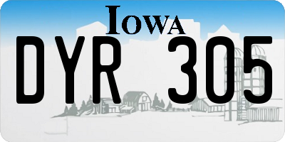 IA license plate DYR305