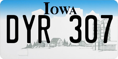 IA license plate DYR307