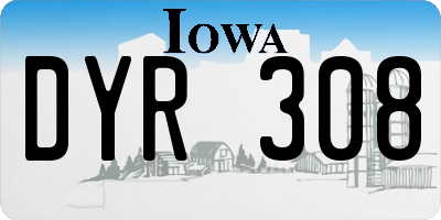 IA license plate DYR308