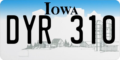 IA license plate DYR310