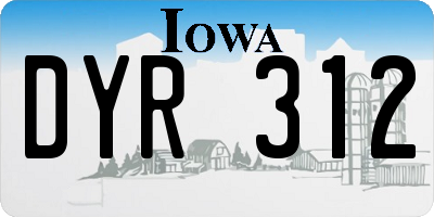 IA license plate DYR312