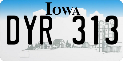 IA license plate DYR313