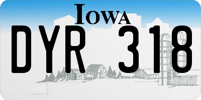IA license plate DYR318