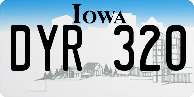 IA license plate DYR320