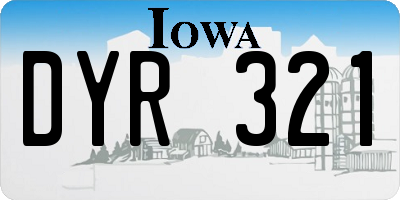 IA license plate DYR321