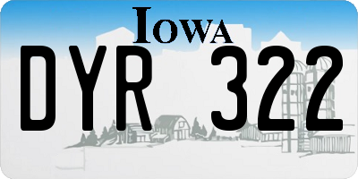 IA license plate DYR322