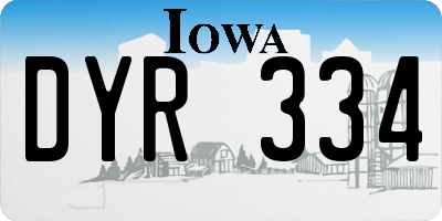 IA license plate DYR334