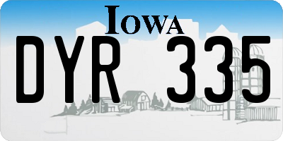 IA license plate DYR335