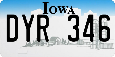 IA license plate DYR346