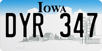 IA license plate DYR347