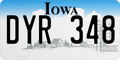 IA license plate DYR348