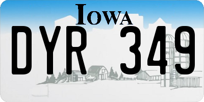 IA license plate DYR349