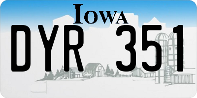 IA license plate DYR351