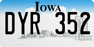 IA license plate DYR352