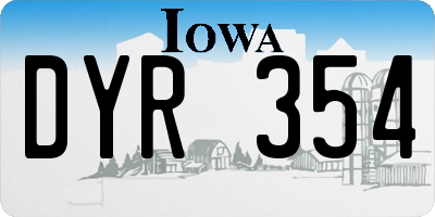 IA license plate DYR354