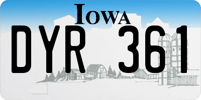 IA license plate DYR361