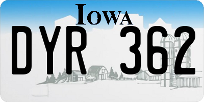 IA license plate DYR362