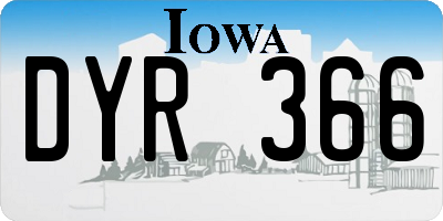 IA license plate DYR366