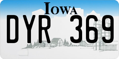 IA license plate DYR369