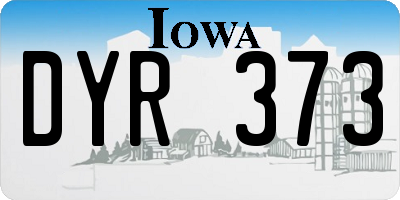 IA license plate DYR373