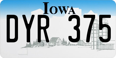 IA license plate DYR375