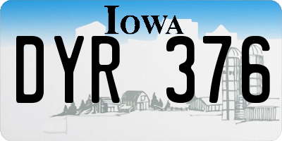 IA license plate DYR376