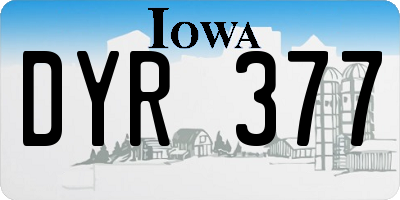 IA license plate DYR377