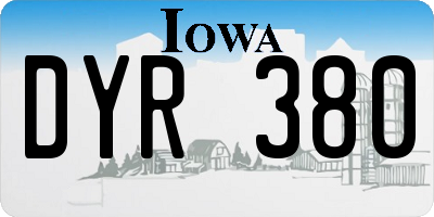 IA license plate DYR380
