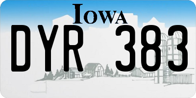 IA license plate DYR383