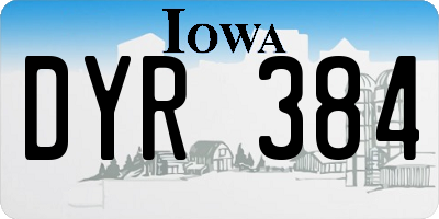 IA license plate DYR384