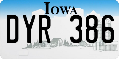 IA license plate DYR386