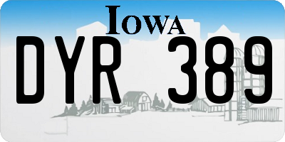 IA license plate DYR389