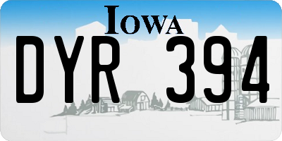 IA license plate DYR394