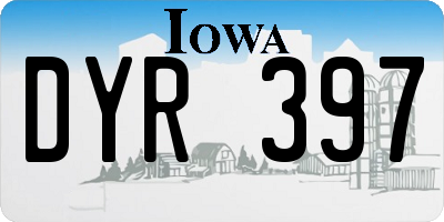 IA license plate DYR397