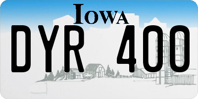 IA license plate DYR400