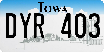 IA license plate DYR403