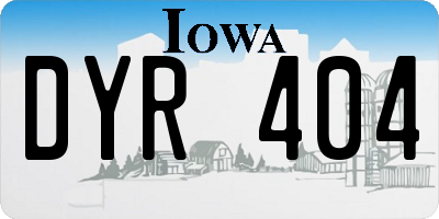 IA license plate DYR404