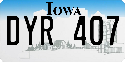 IA license plate DYR407