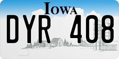 IA license plate DYR408